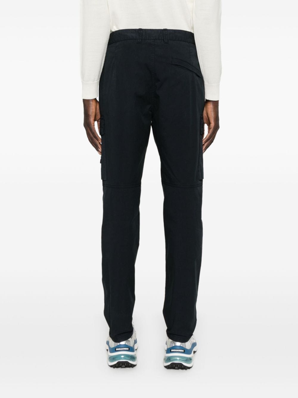 STONE ISLAND - pantalon fuselé à poches cargo bleu marine - Lothaire