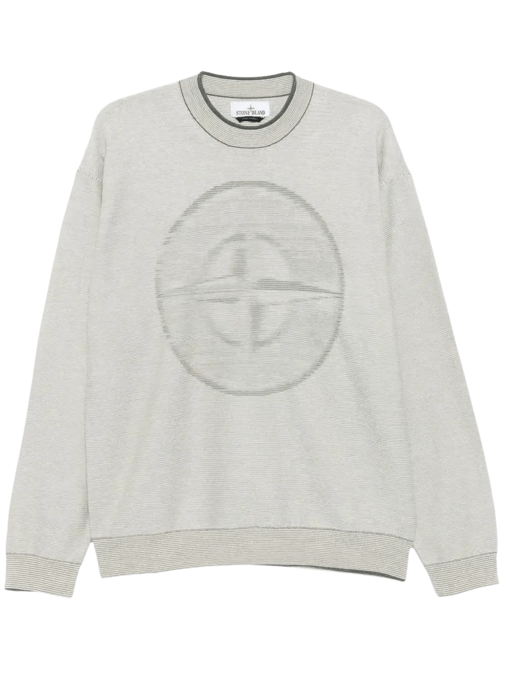 STONE ISLAND - Pull col rond à patch logo beige - Lothaire