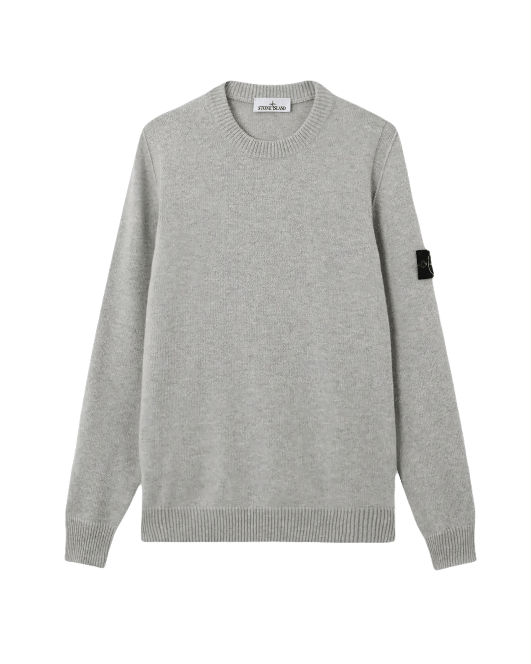 STONE ISLAND - Pull ras - du - cou avec détails en maille envers - Gris - Lothaire
