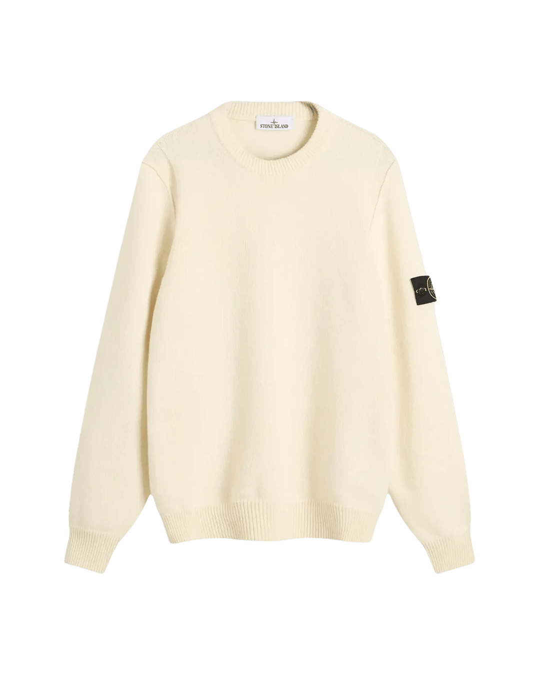 STONE ISLAND - Pull ras - du - cou avec détails en maille envers - Ivoire - Lothaire