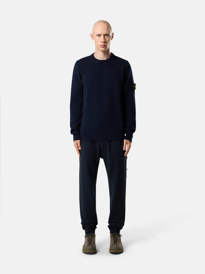 STONE ISLAND - Pull ras - du - cou avec détails en maille envers - Marine - Lothaire