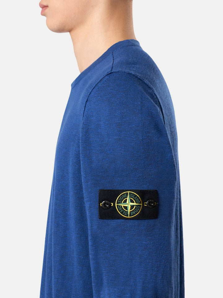 STONE ISLAND - Pull ras - du - cou avec finitions en petits rouleaux Bleu - Lothaire