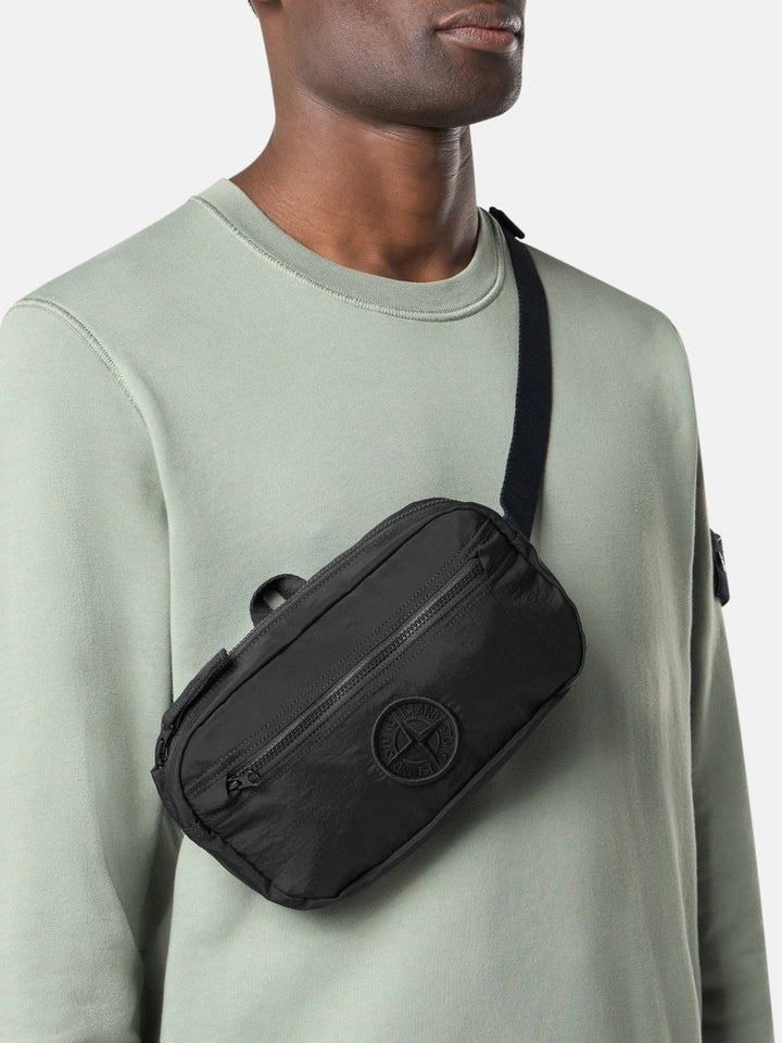 STONE ISLAND - Sac banane rembourré et zippé à poches Noir - Lothaire