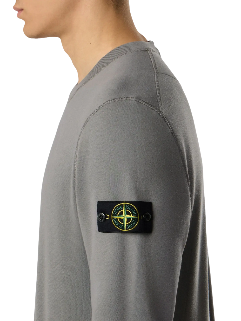 STONE ISLAND - Sweat-shirt en Coton Gris Ciment - Lothaire