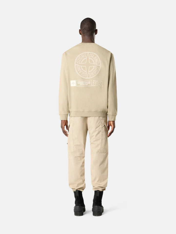 STONE ISLAND - Sweat-shirt ras - du - cou coupe oversize avec imprimé « Industrial Four » Desert - Lothaire