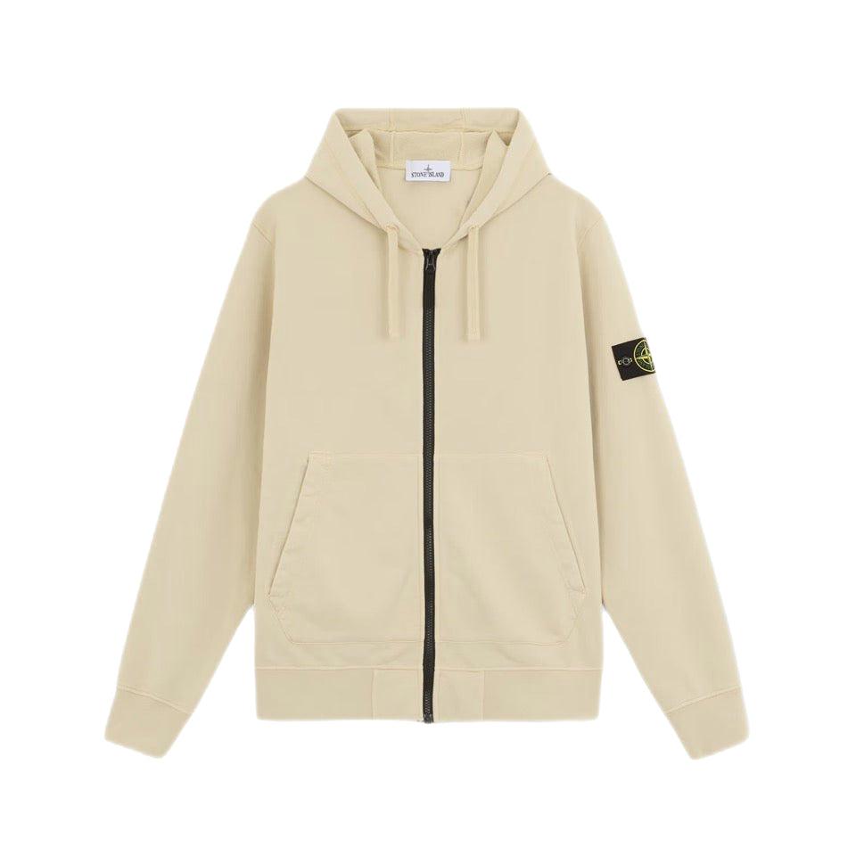 STONE ISLAND - Sweat zippée à capuche beige - Lothaire