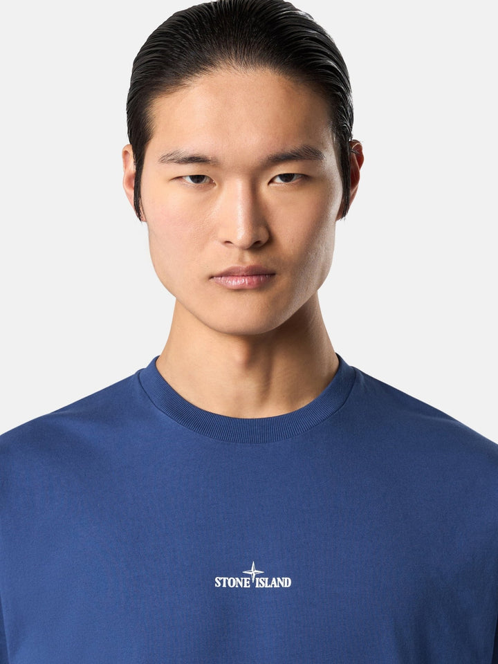 STONE ISLAND - T-shirt à manches courtes avec imprimé Bleu - Lothaire