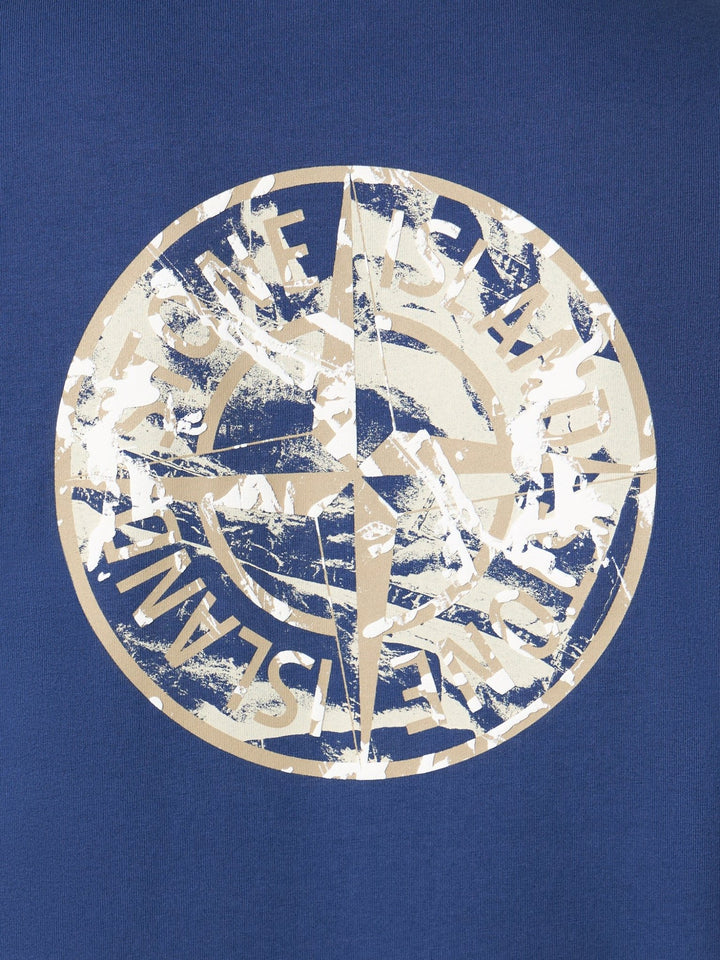 STONE ISLAND - T-shirt à manches courtes avec imprimé Bleu - Lothaire