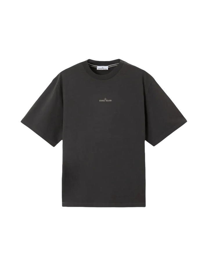 STONE ISLAND - T-shirt coupe regular à manches courtes avec imprimé « Bleeding Numbers Compass » Gris plomb - Lothaire