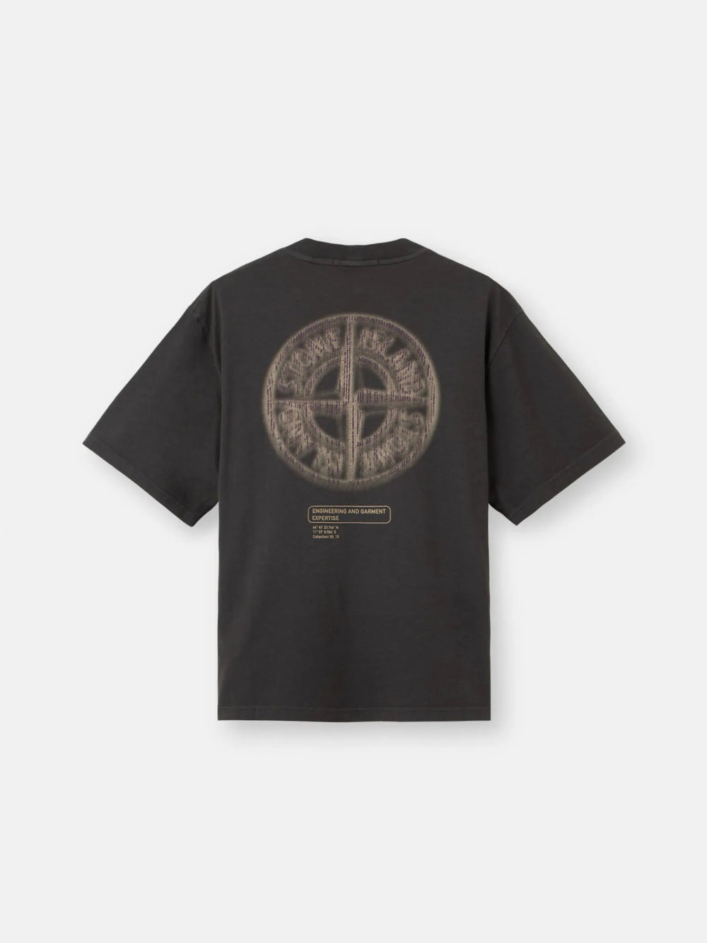 STONE ISLAND - T-shirt coupe regular à manches courtes avec imprimé « Bleeding Numbers Compass » Gris plomb - Lothaire