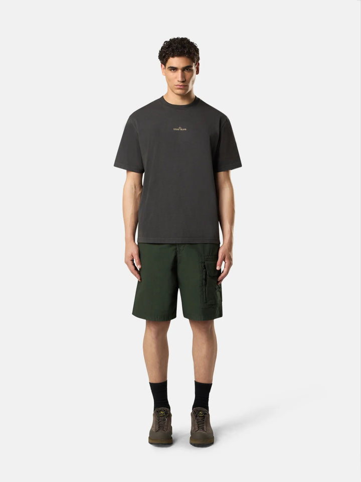 STONE ISLAND - T-shirt coupe regular à manches courtes avec imprimé « Bleeding Numbers Compass » Gris plomb - Lothaire