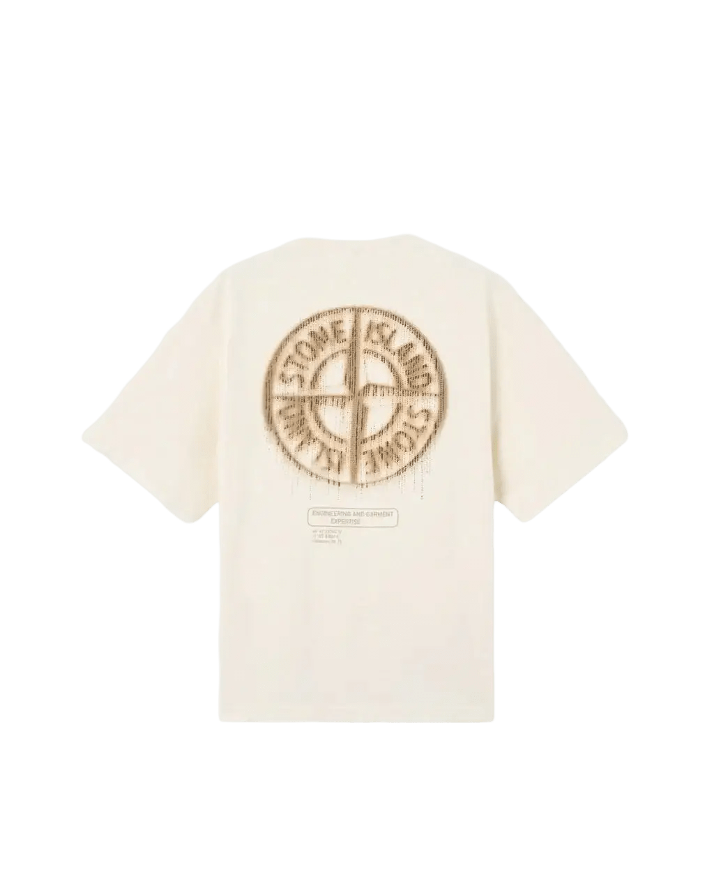 STONE ISLAND - T-shirt coupe regular à manches courtes avec imprimé « Bleeding Numbers Compass » ivoire - Lothaire