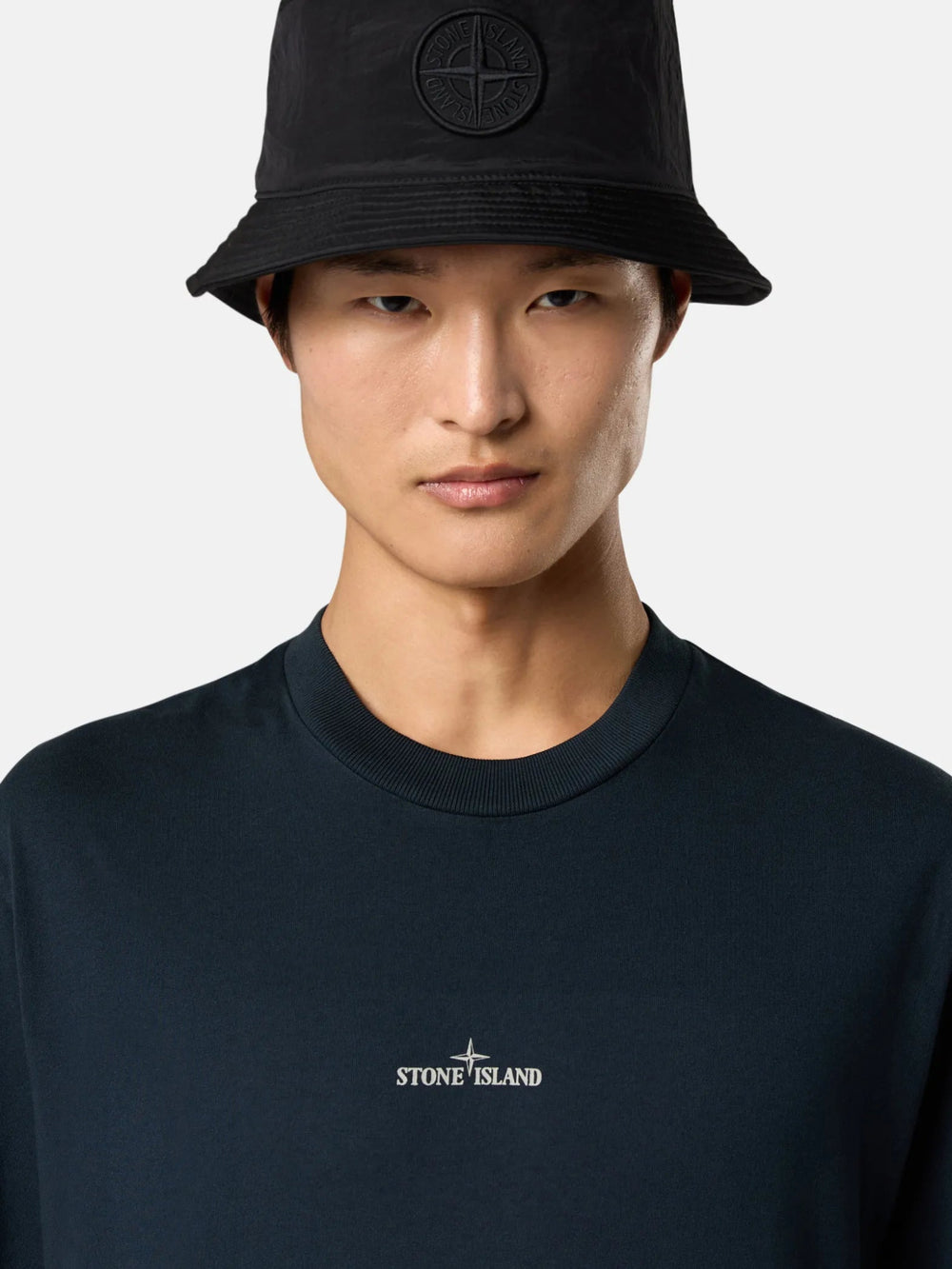 STONE ISLAND - T-shirt coupe regular à manches courtes avec imprimé « Industrial » Marine - Lothaire