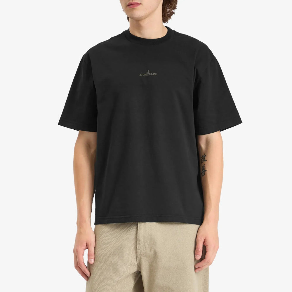 STONE ISLAND - T-shirt coupe regular à manches courtes avec imprimé « Industrial » Noir - Lothaire