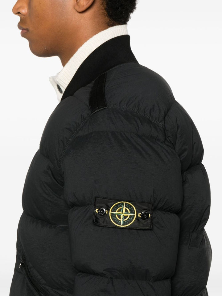Stone Island veste matelassée noire à patch Compass - Lothaire