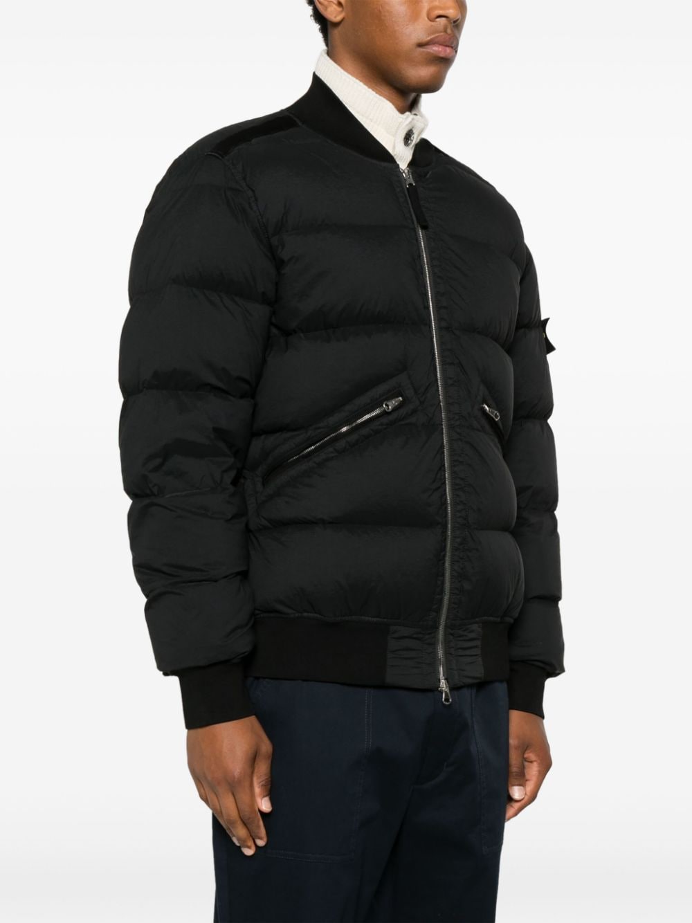 Stone Island veste matelassée noire à patch Compass - Lothaire