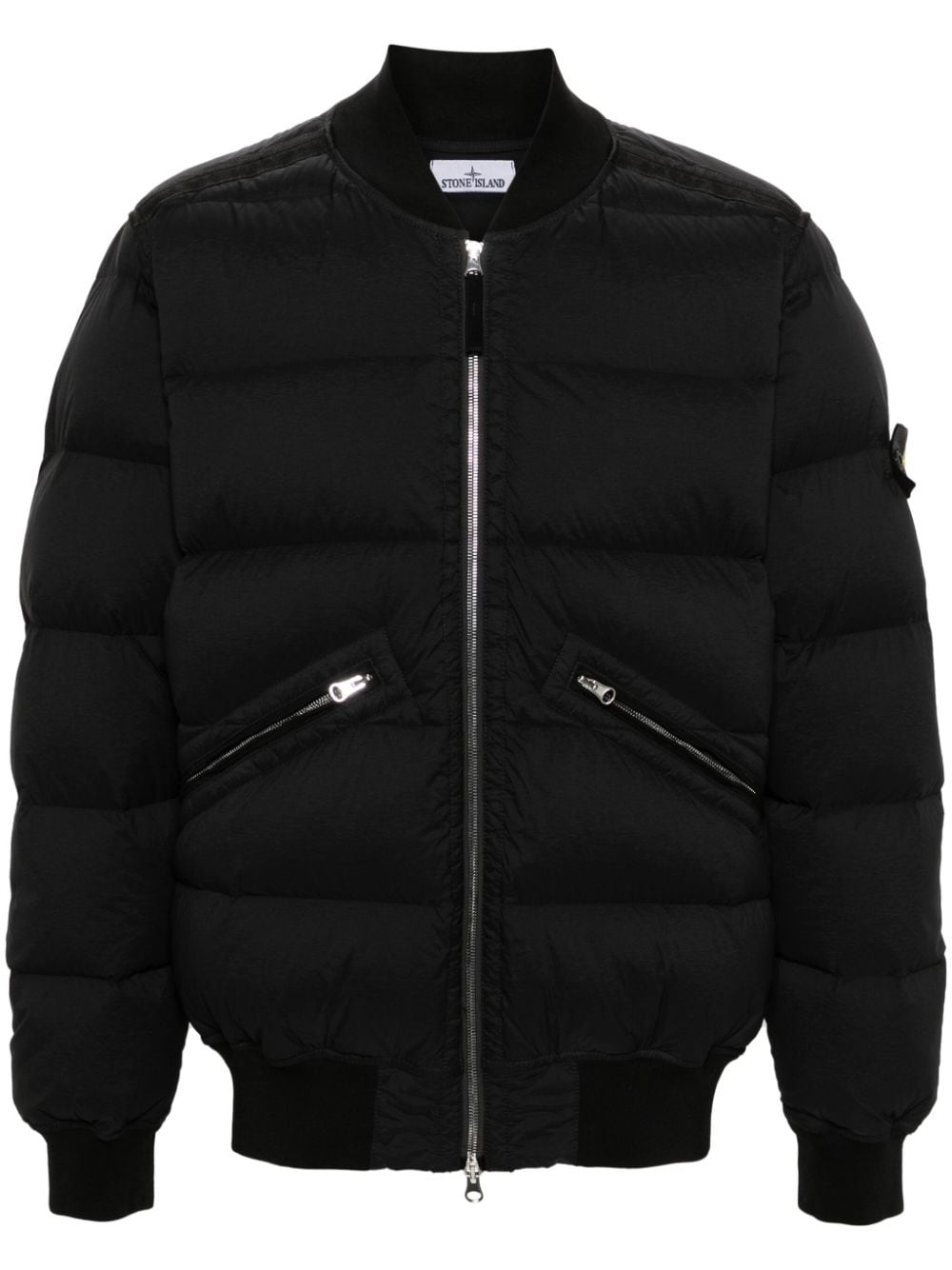 Stone Island veste matelassée noire à patch Compass - Lothaire