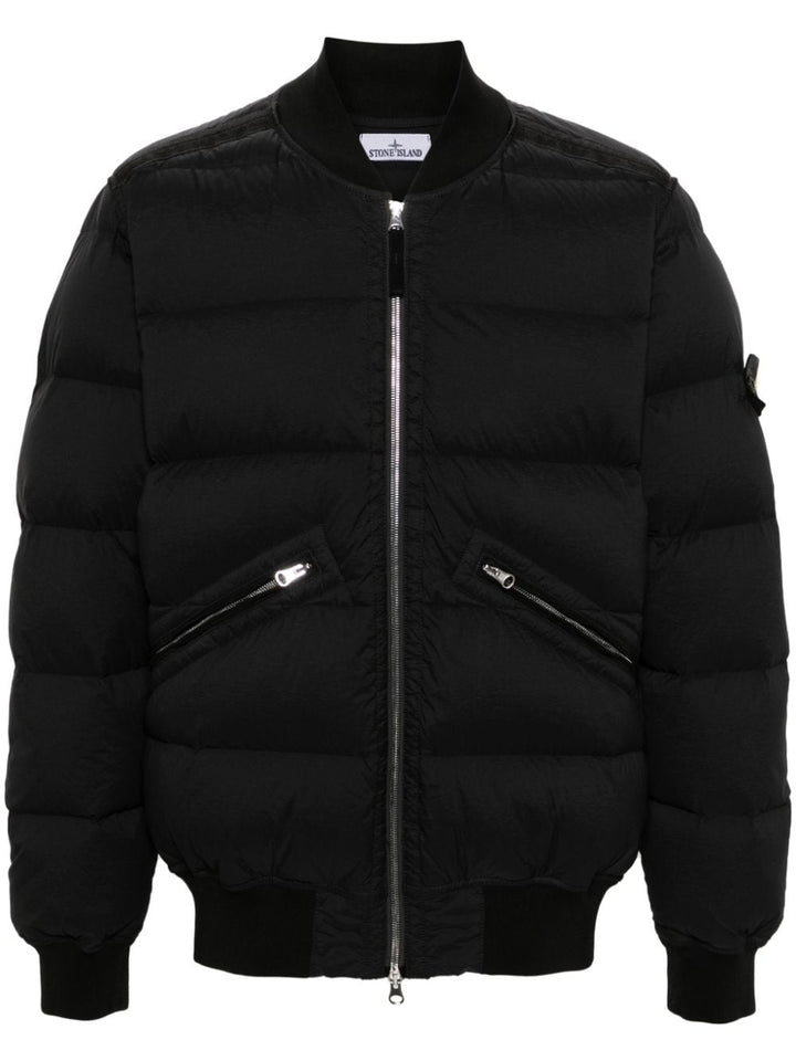 Stone Island veste matelassée noire à patch Compass - Lothaire