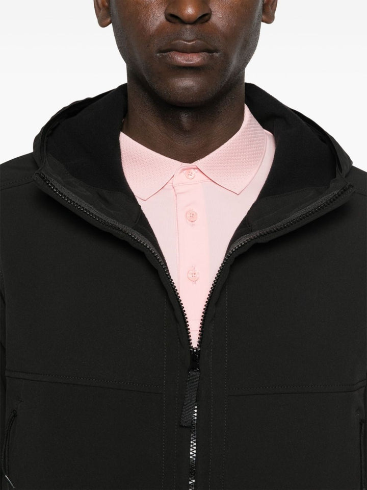 Stone Island veste zippée noir en soft shell à logo Compass - Lothaire