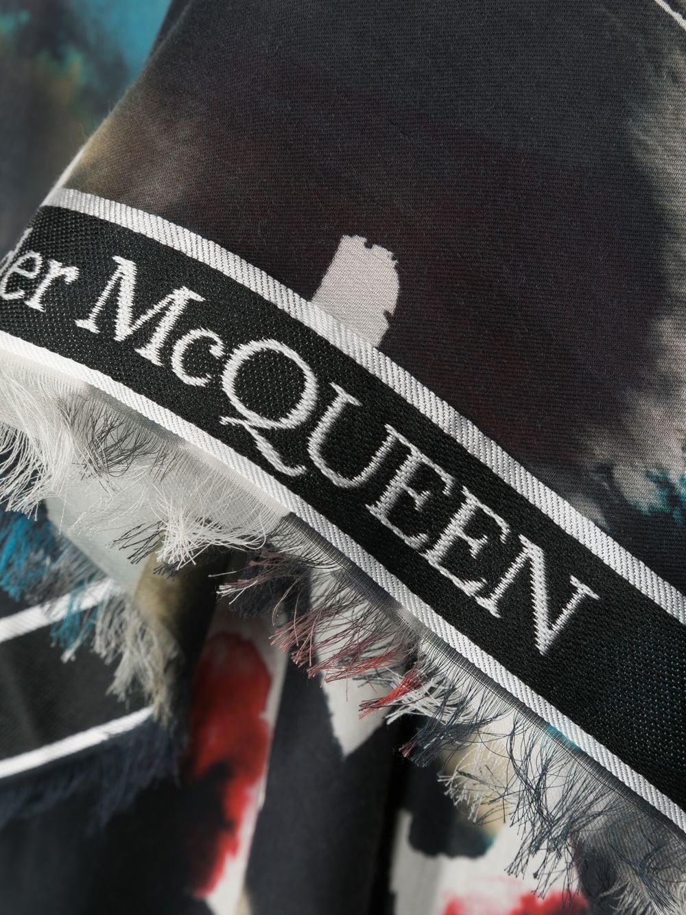 Alexander McQueen Écharpe en coton mélangé Watercolour Graffiti - Lothaire