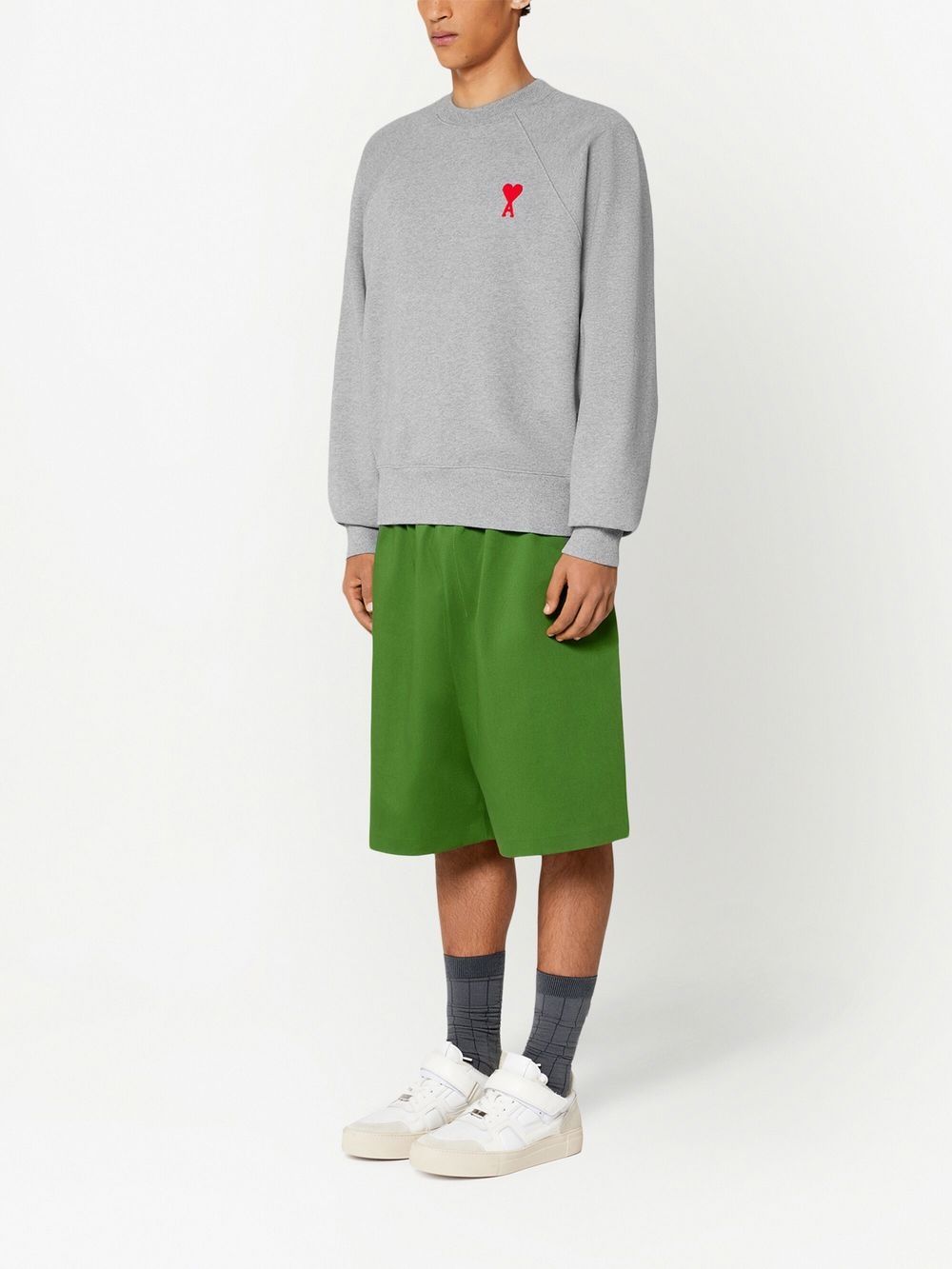 AMI Paris - Sweat gris Broderie Ami De Cœur - Lothaire