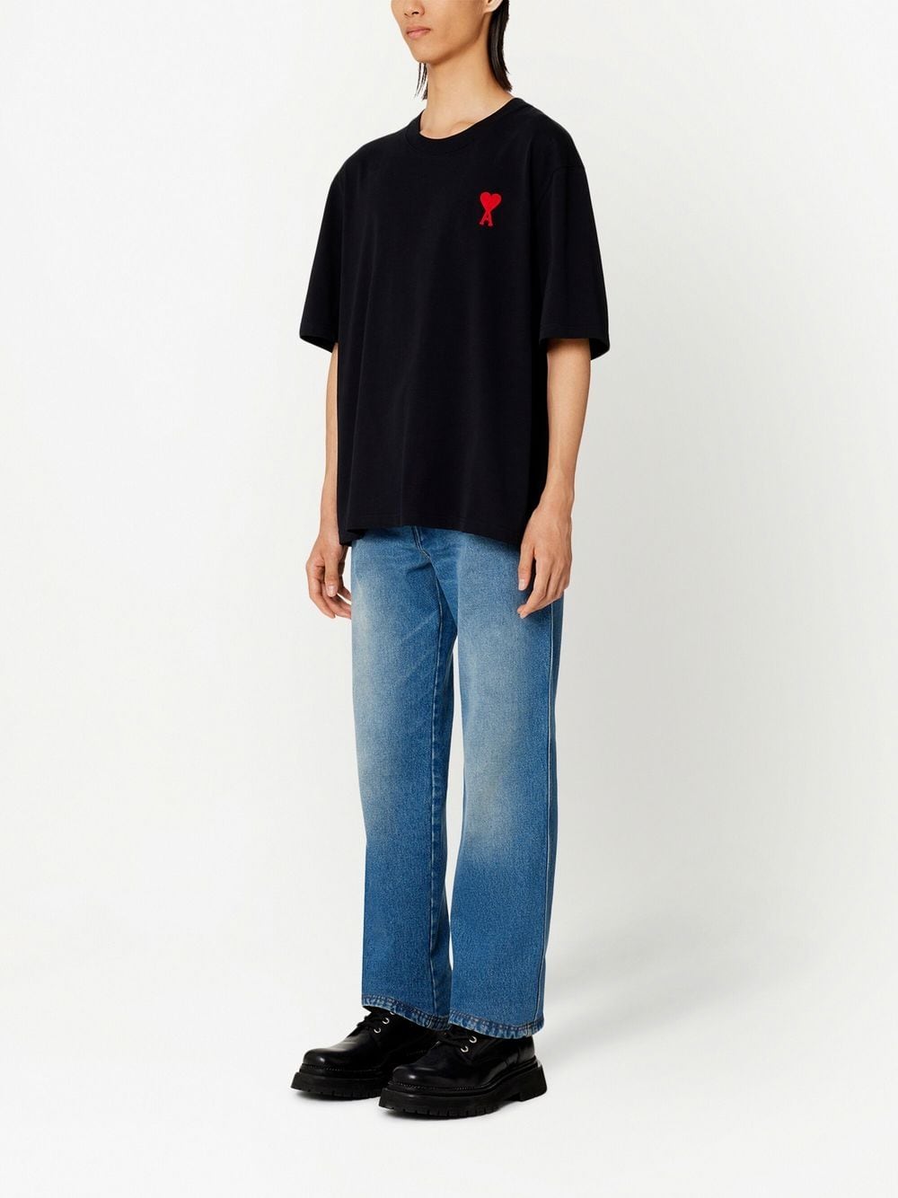 AMI Paris - T-Shirt Black Ami De Coeur - Lothaire