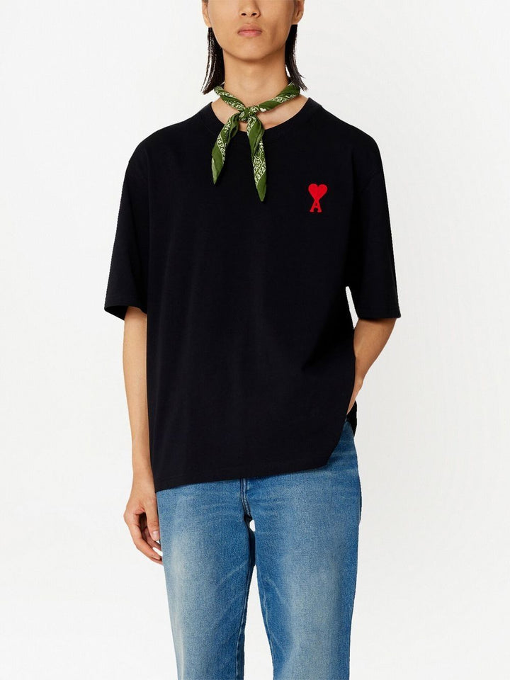 AMI Paris - T-Shirt Black Ami De Coeur - Lothaire