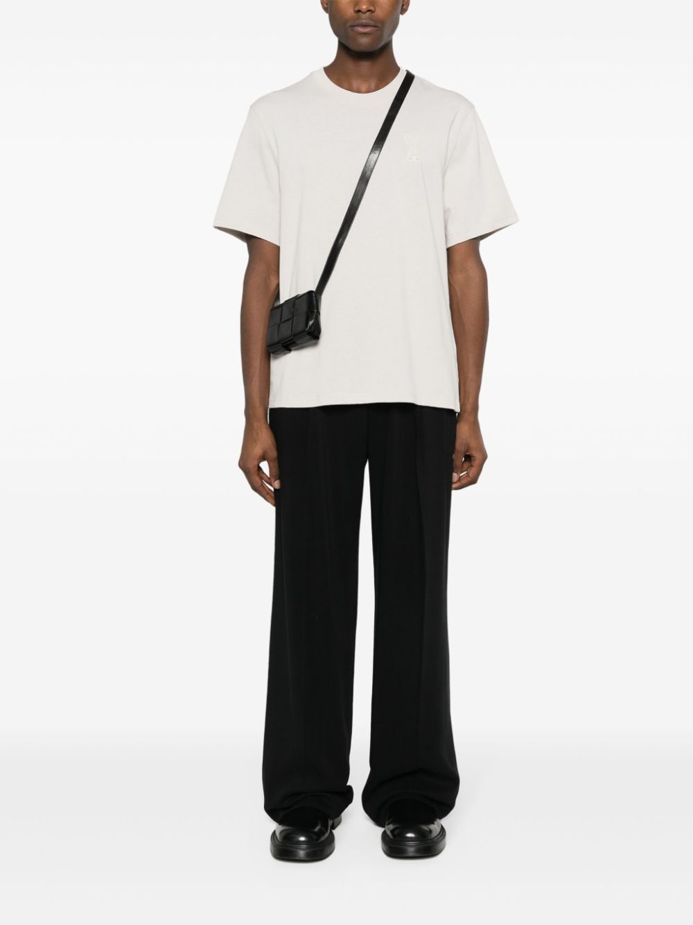 AMI Paris - T-shirt crème en coton à logo - Lothaire