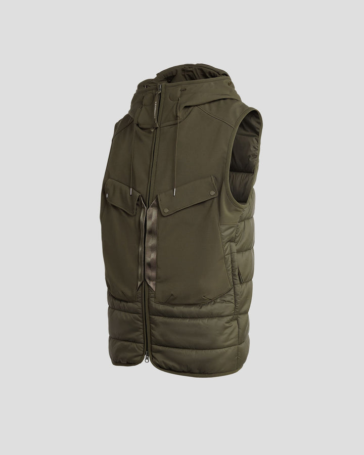 C.P. COMPANY Shell-R Mixed Goggle Gilet Ivy Green - Lothaire