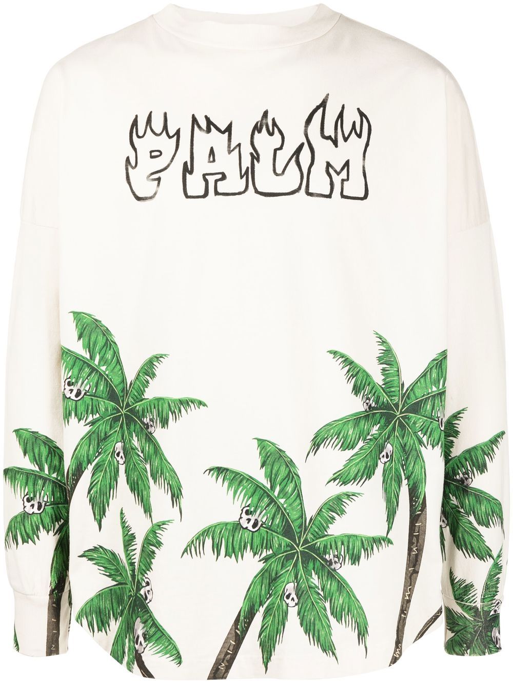 Palm Angels T-shirt oversize en coton Sketchy Blanc Homme de
