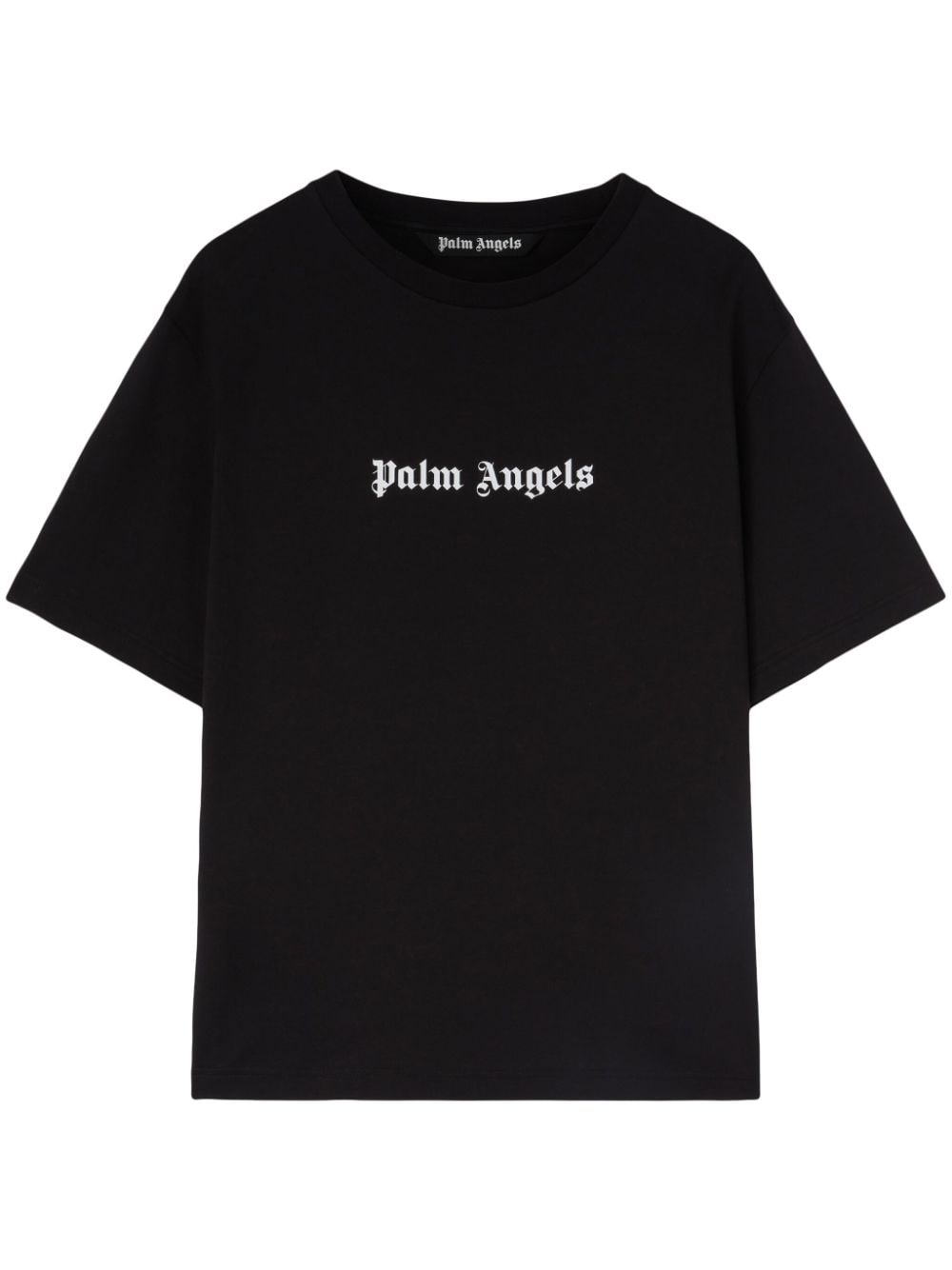 Palm Angels T-shirt black en coton à logo imprimé – Lothaire