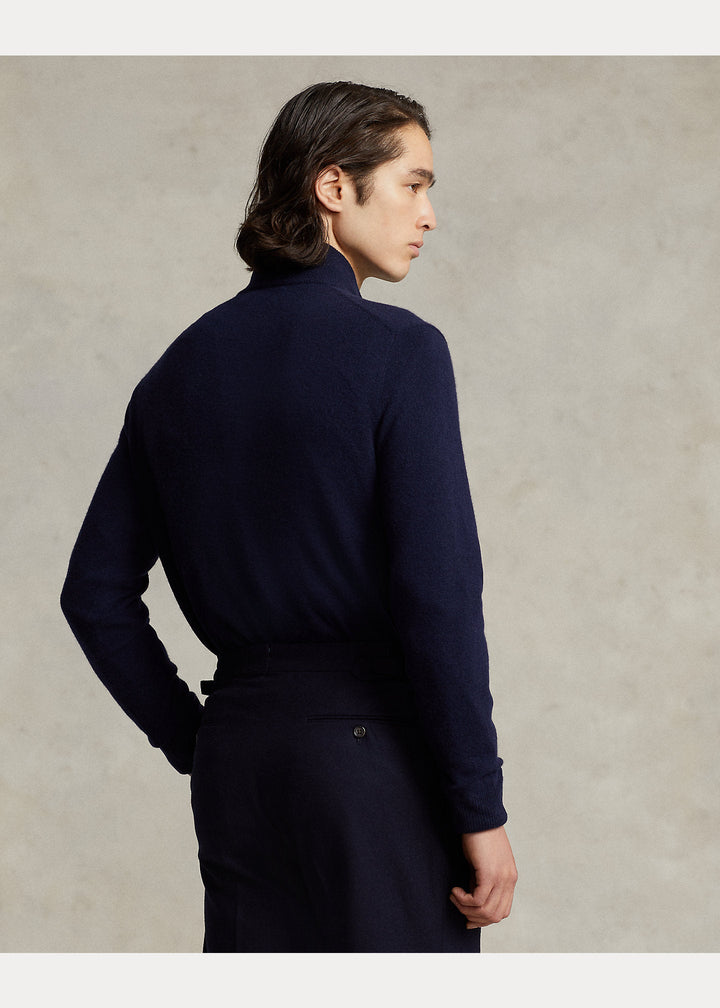 Polo Ralph Lauren Pull navy demi-zippé en laine - Lothaire