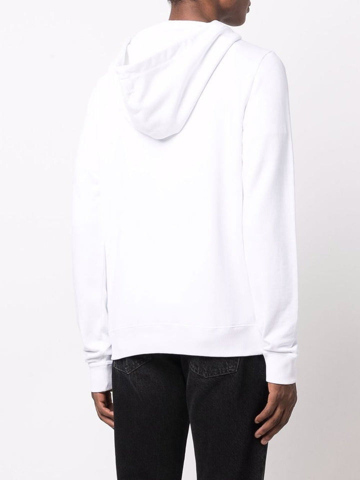 Saint Laurent logo-print hoodie blanc - Lothaire boutiques