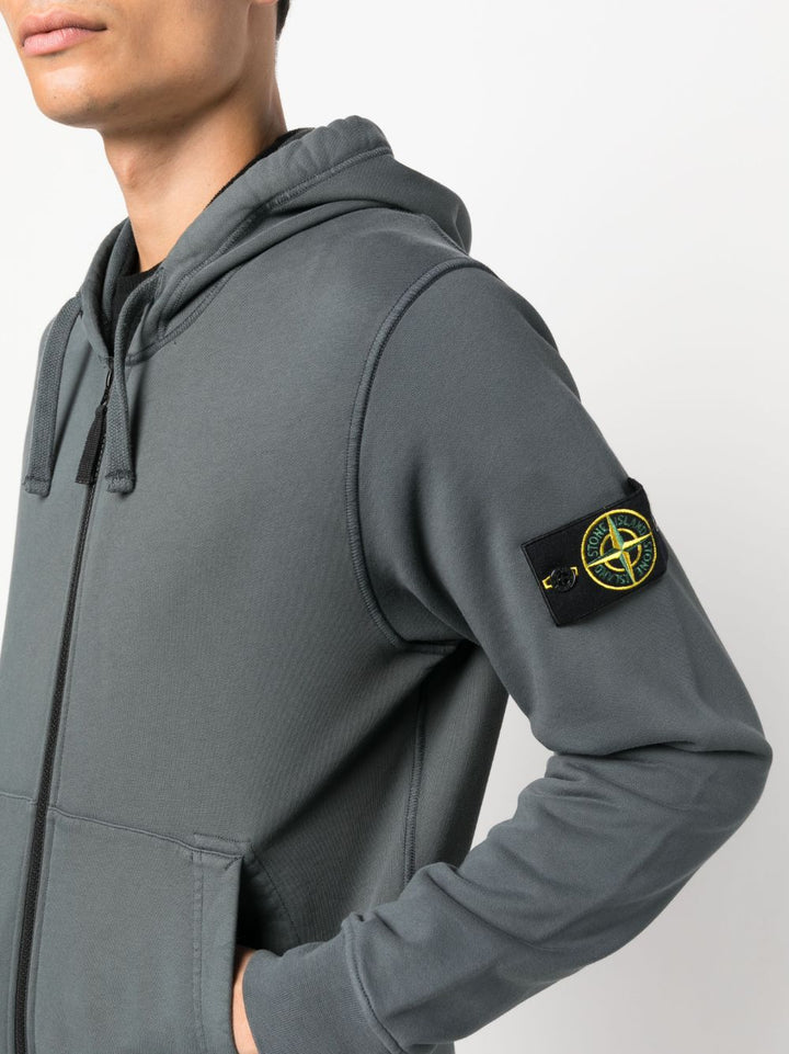 Stone Island Sweat à capuche zippé Lead Grey - Lothaire