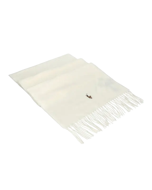 POLO RALPH LAUREN – Écharpe en laine à logo Pony Crème