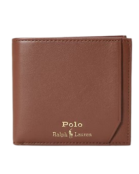 POLO RALPH LAUREN - Portefeuille en cuir lisse Marron