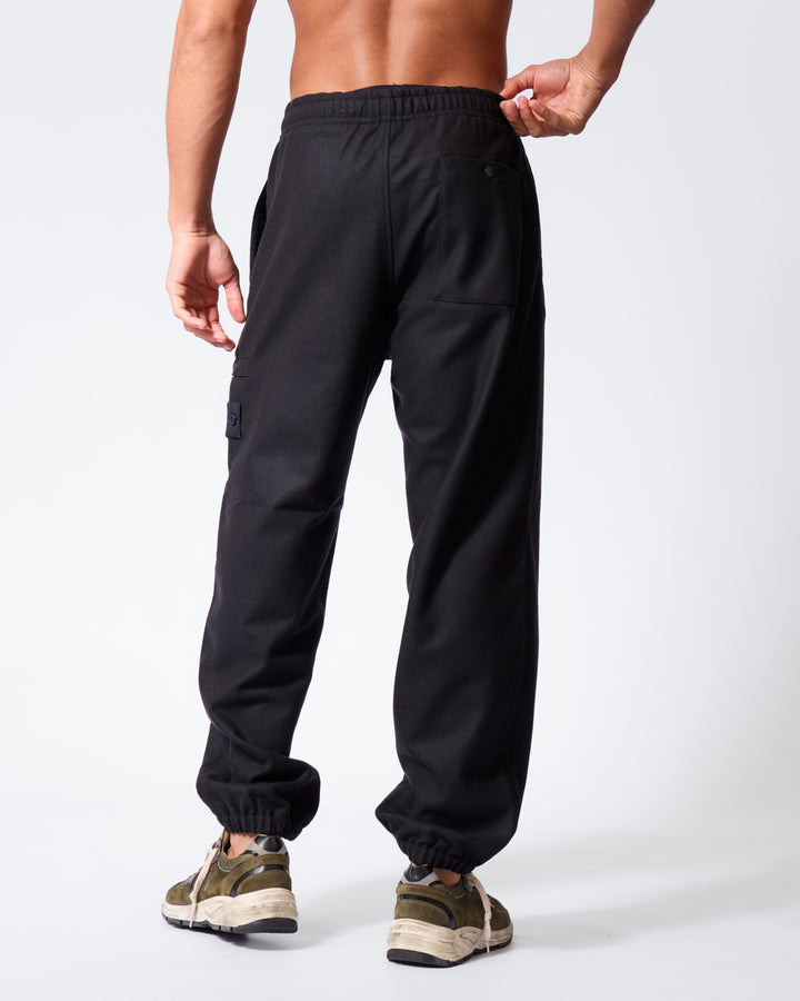 STONE ISLAND - Pantalon cargo jogger en laine Bleu marine