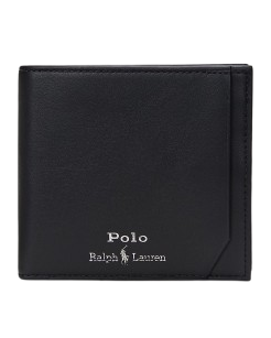 POLO RALPH LAUREN - Portefeuille en cuir lisse Noir
