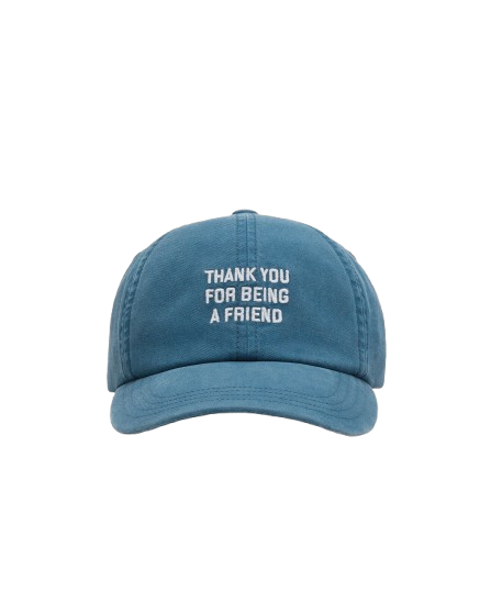 AMI PARIS - Casquette en coton « Thank You For Being a Friend » Bleu roi délavé
