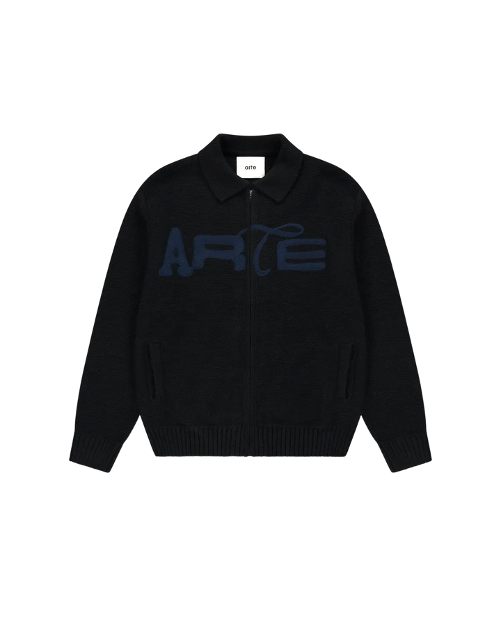 ARTE - Cardigan zippé Stencil Noir