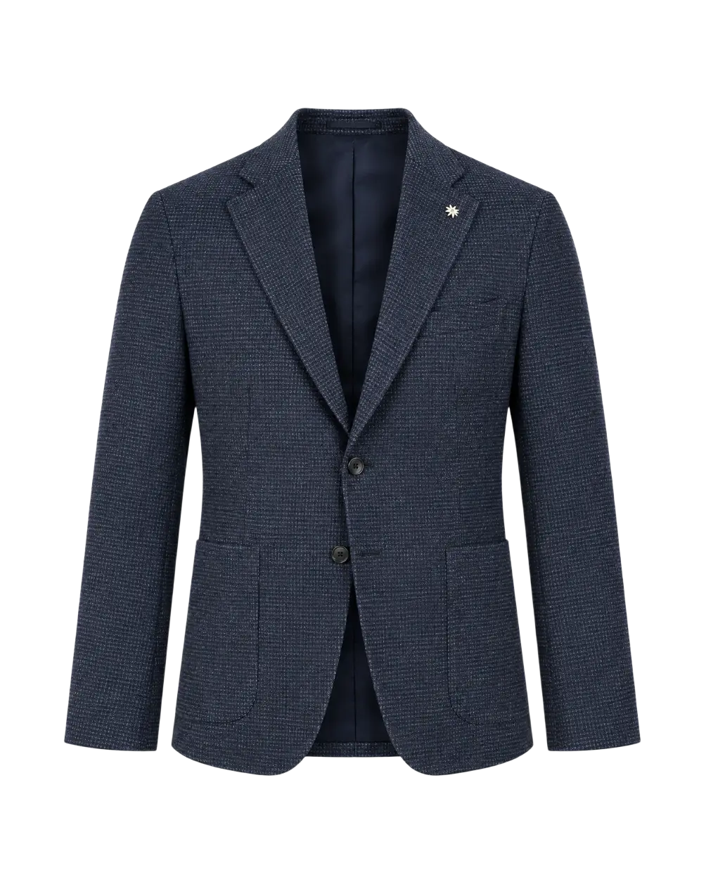 MANUEL RITZ - Veste slim en coton mélangé Bleu