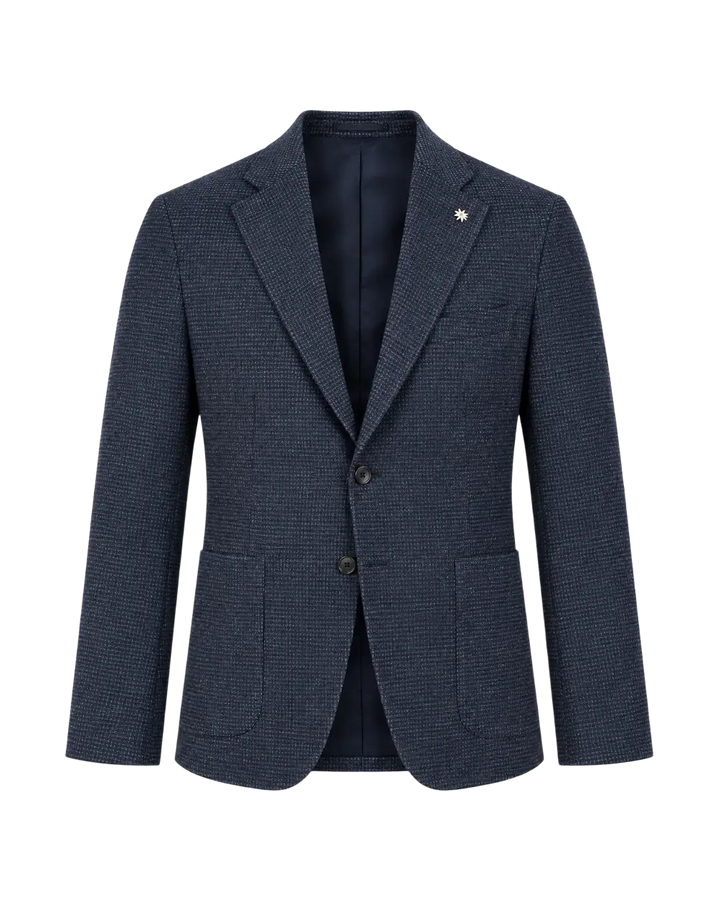 MANUEL RITZ - Veste slim en coton mélangé Bleu