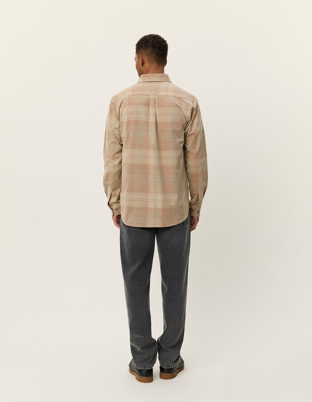 LES DEUX - Kash Check Corduroy Shirt Beige sable