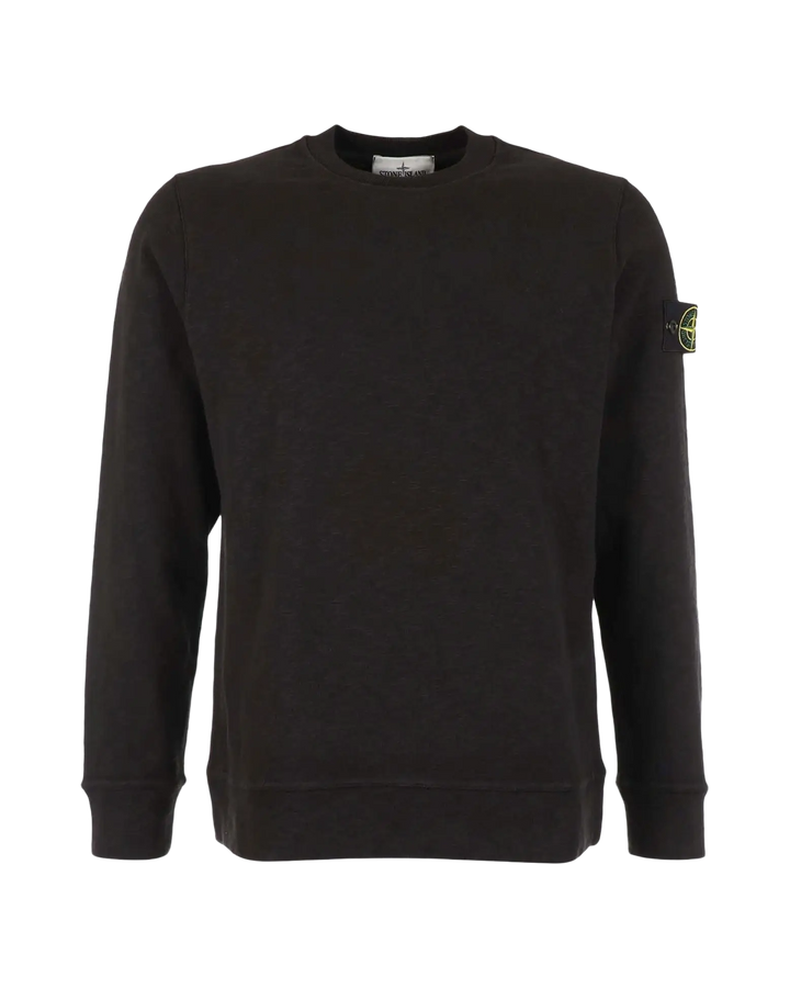 STONE ISLAND - Sweat-shirt Slub en coton Noir