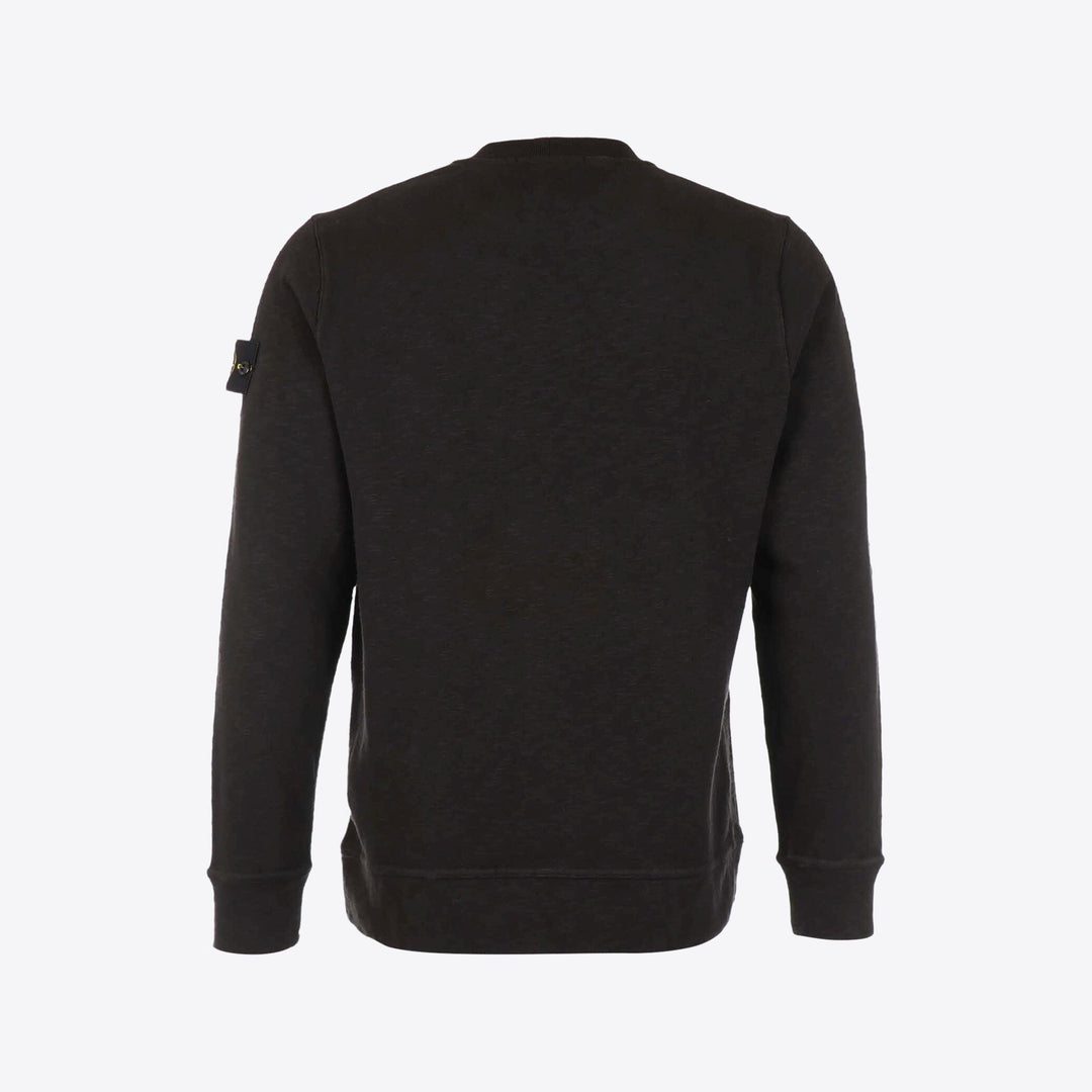 STONE ISLAND - Sweat-shirt Slub en coton Noir