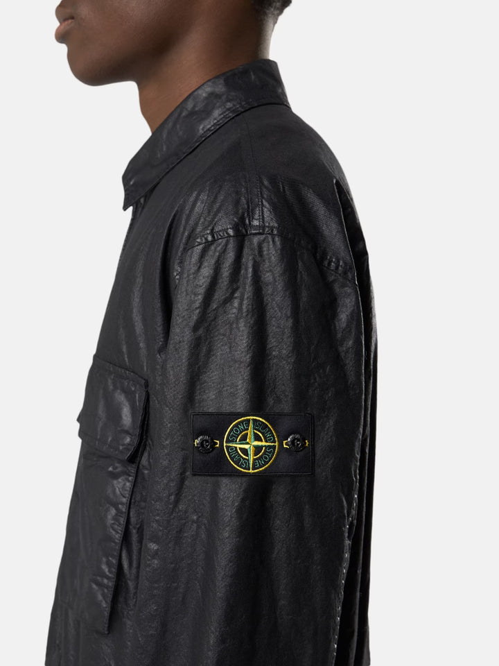 STONE ISLAND - Comfort-fit Overshirt with Pocket Noir