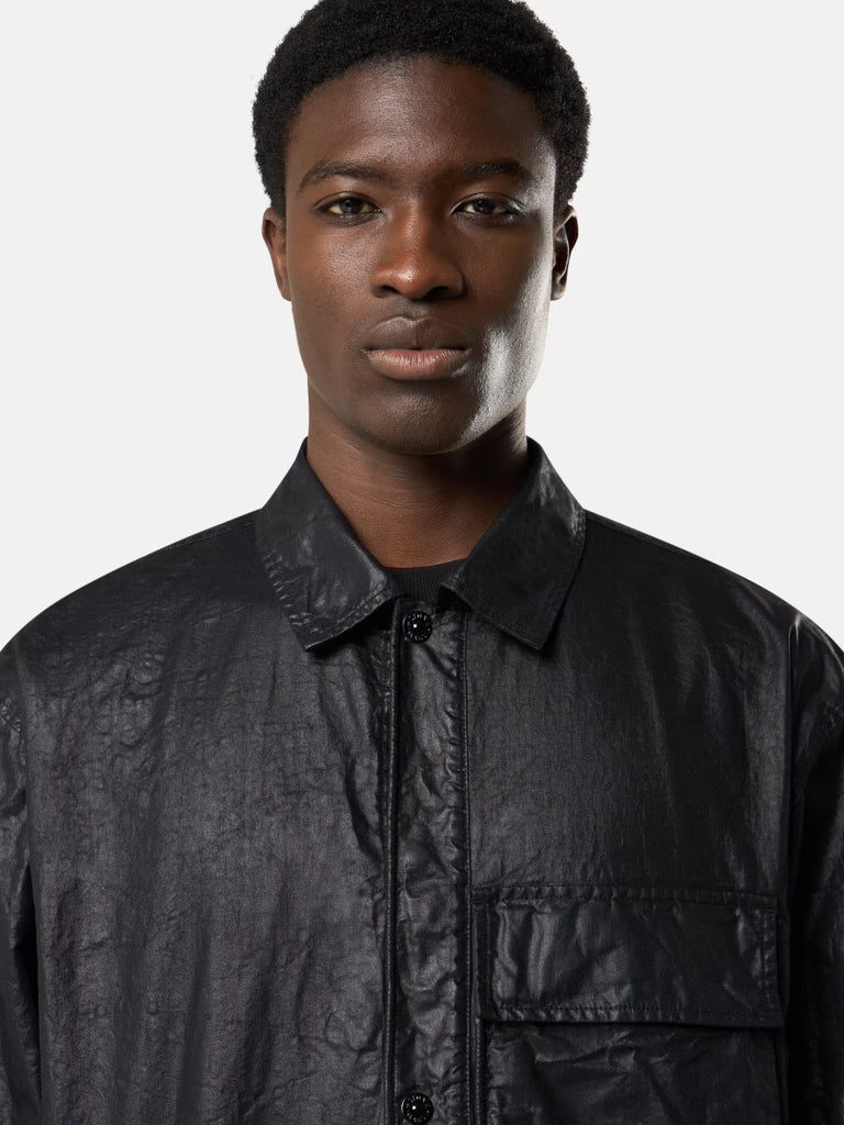 STONE ISLAND - Comfort-fit Overshirt with Pocket Noir