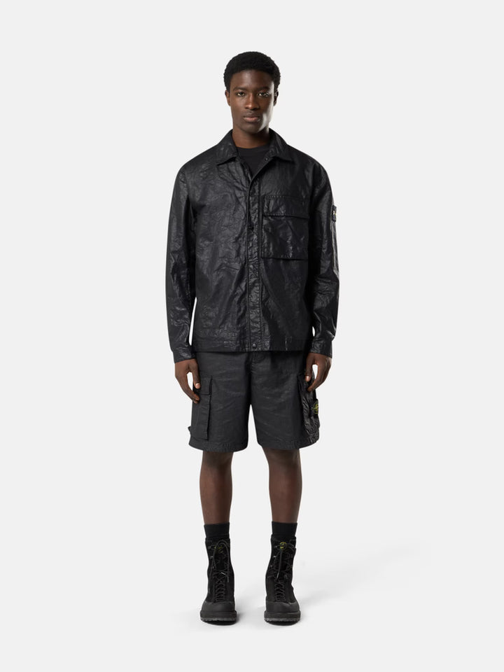 STONE ISLAND - Comfort-fit Overshirt with Pocket Noir