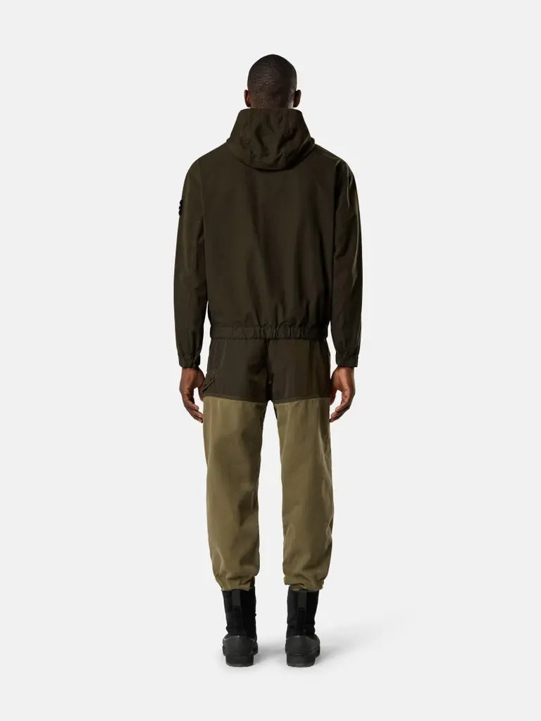 STONE ISLAND – Surchemise à capuche Ripstop Gris anthracite