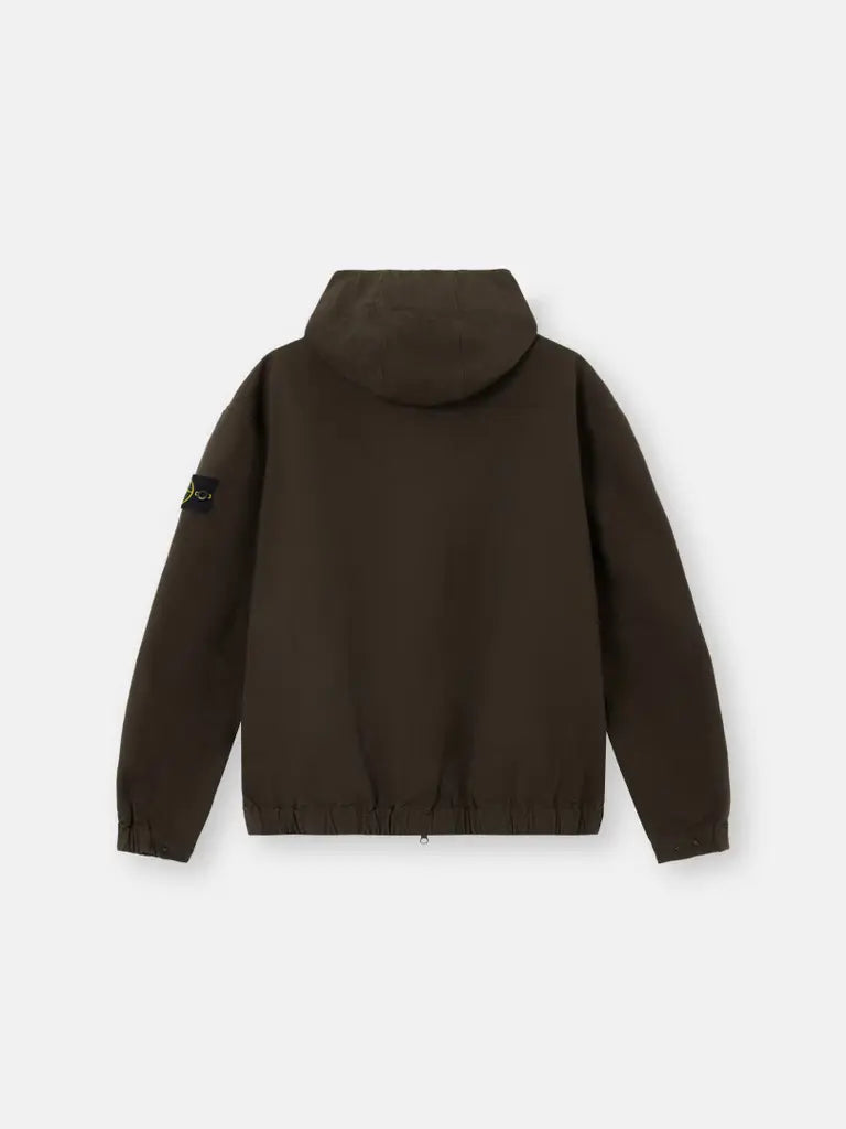 STONE ISLAND – Surchemise à capuche Ripstop Gris anthracite